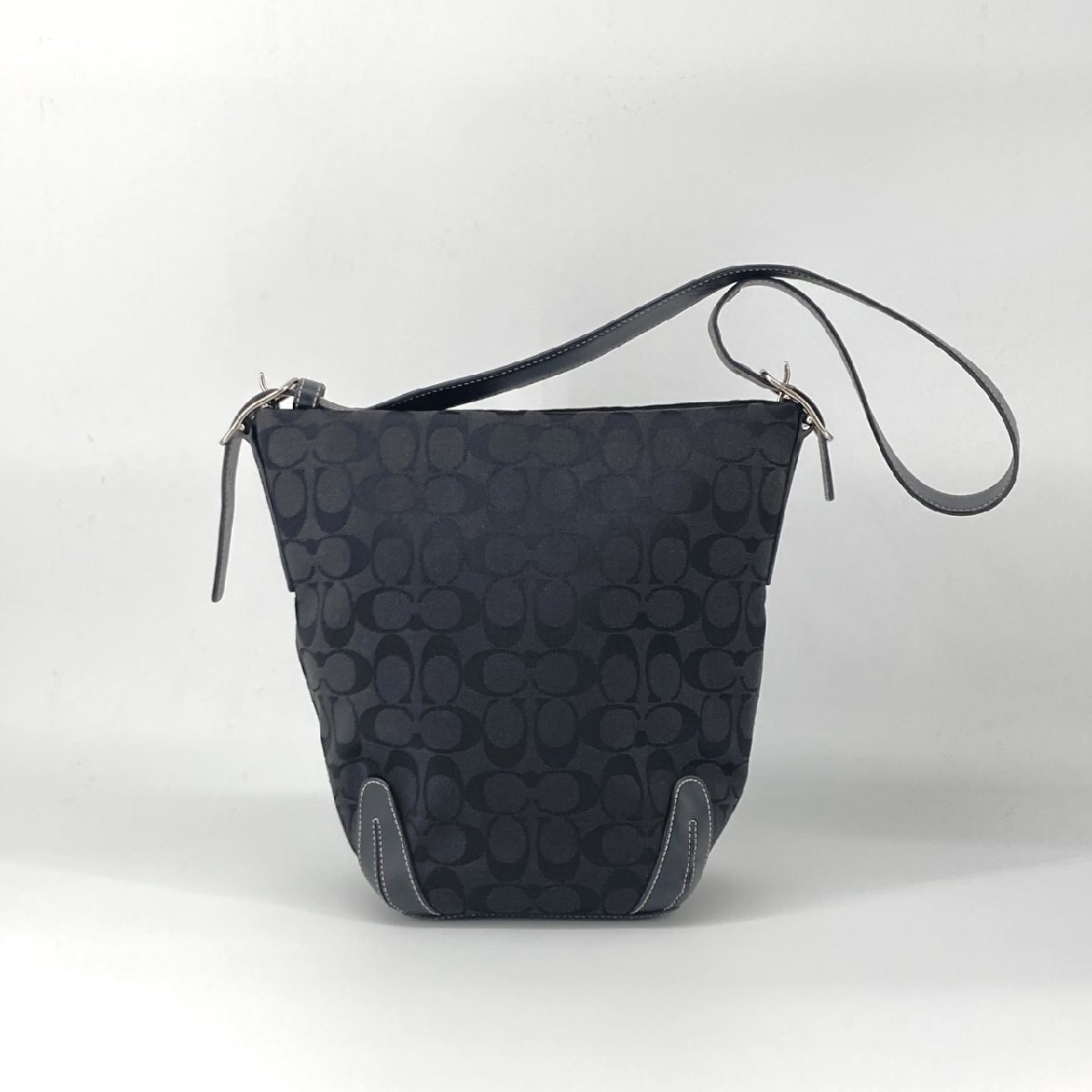 COACH シグネチャーライン ダッフル 6083 ショルダーバッグ ブラック