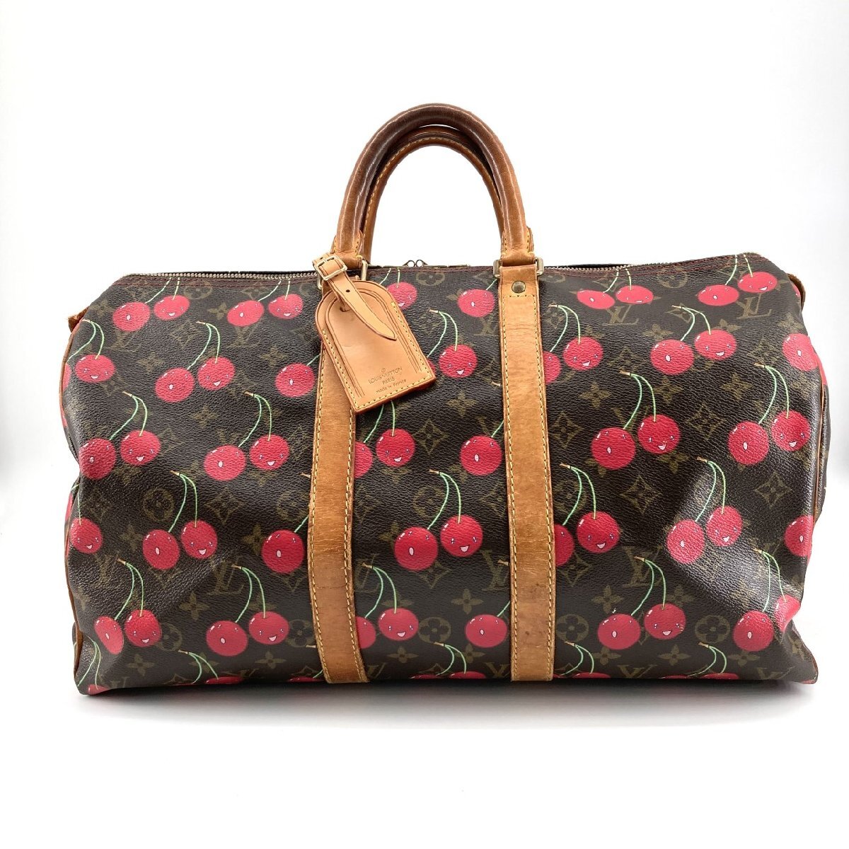 LOUIS VUITTON キーポル45 モノグラムチェリー M95011 ボストンバッグ レッド