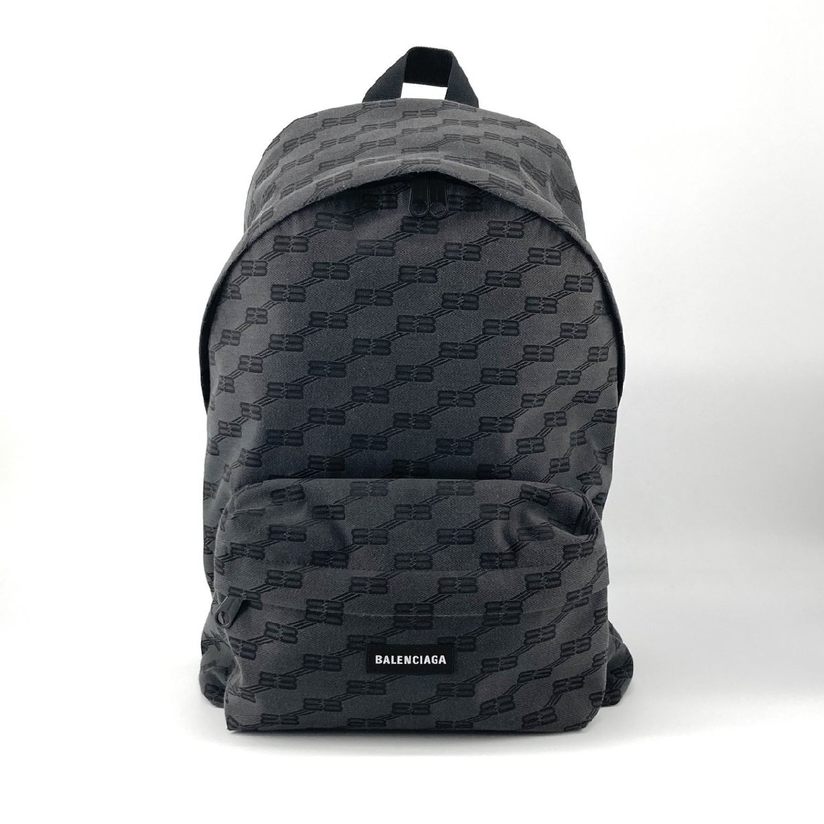 BALENCIAGA BBモノグラム 713044シグネチャーバックパックBK リュック・デイパック ブラック