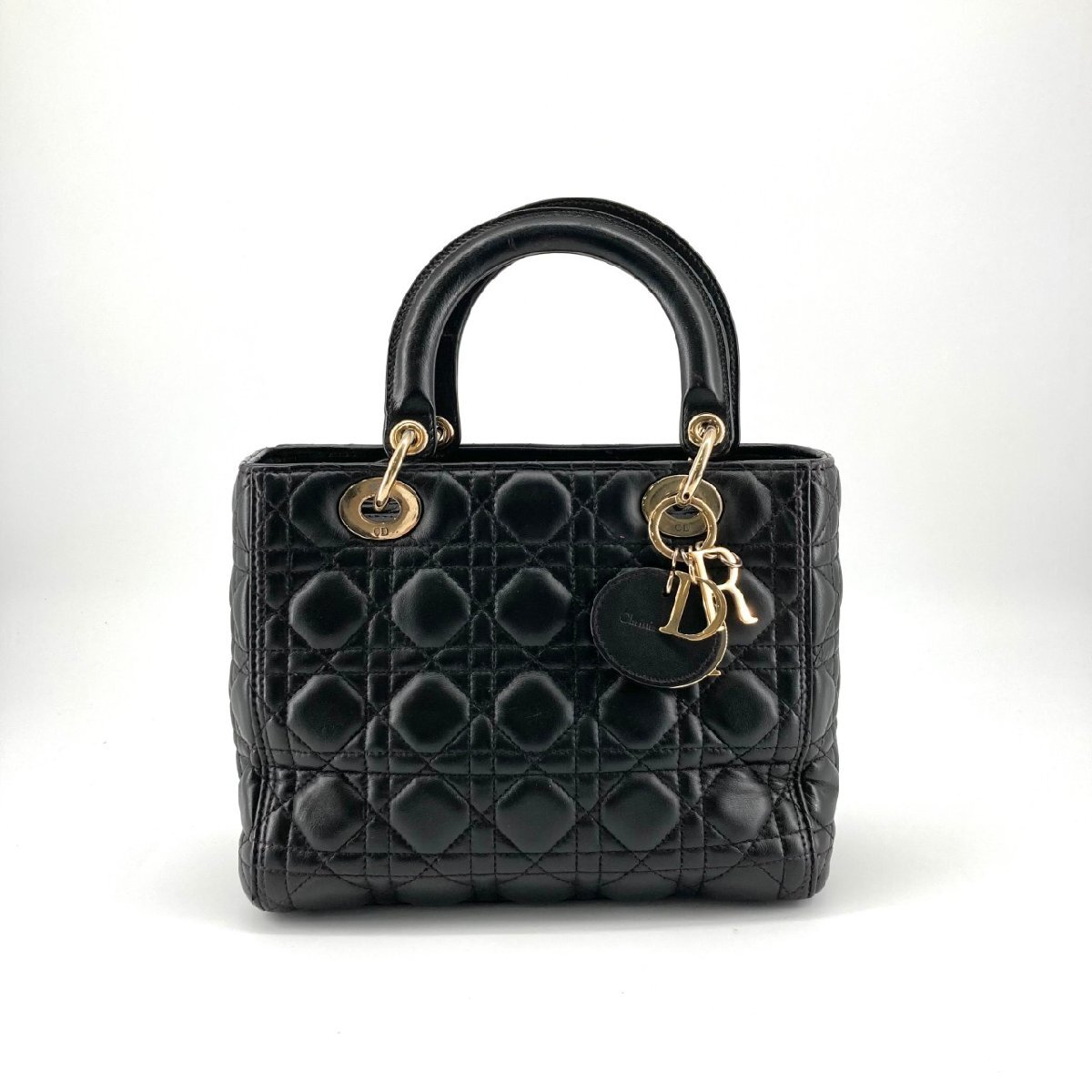 Christian Dior レディ ディオール カナージュ ハンドバッグ ブラック