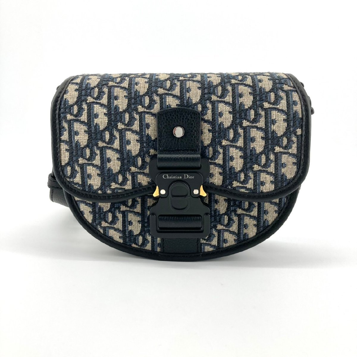 Christian Dior ギャロップ CDロゴバックル ショルダーバッグ ネイビー