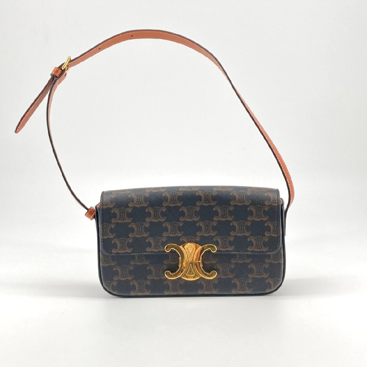 CELINE クロード トリオンフ ショルダーバッグ ブラウン