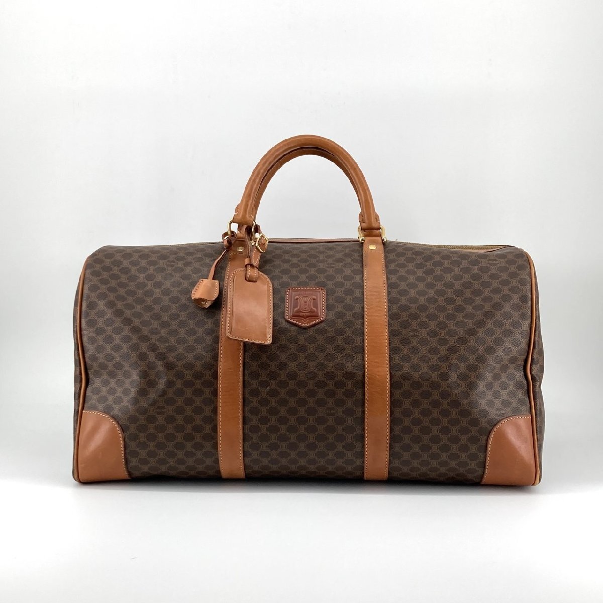 CELINE マカダム オールドセリーヌ ボストンバッグ ブラウン