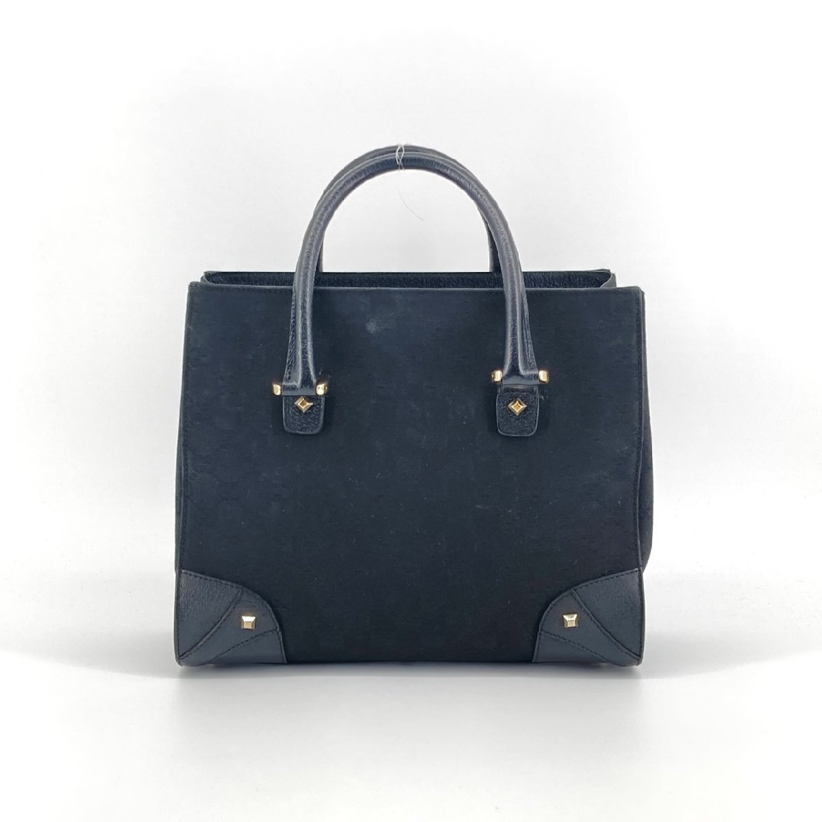 GUCCI スエード ゴールドスタッズ 120895 トートバッグ ブラック