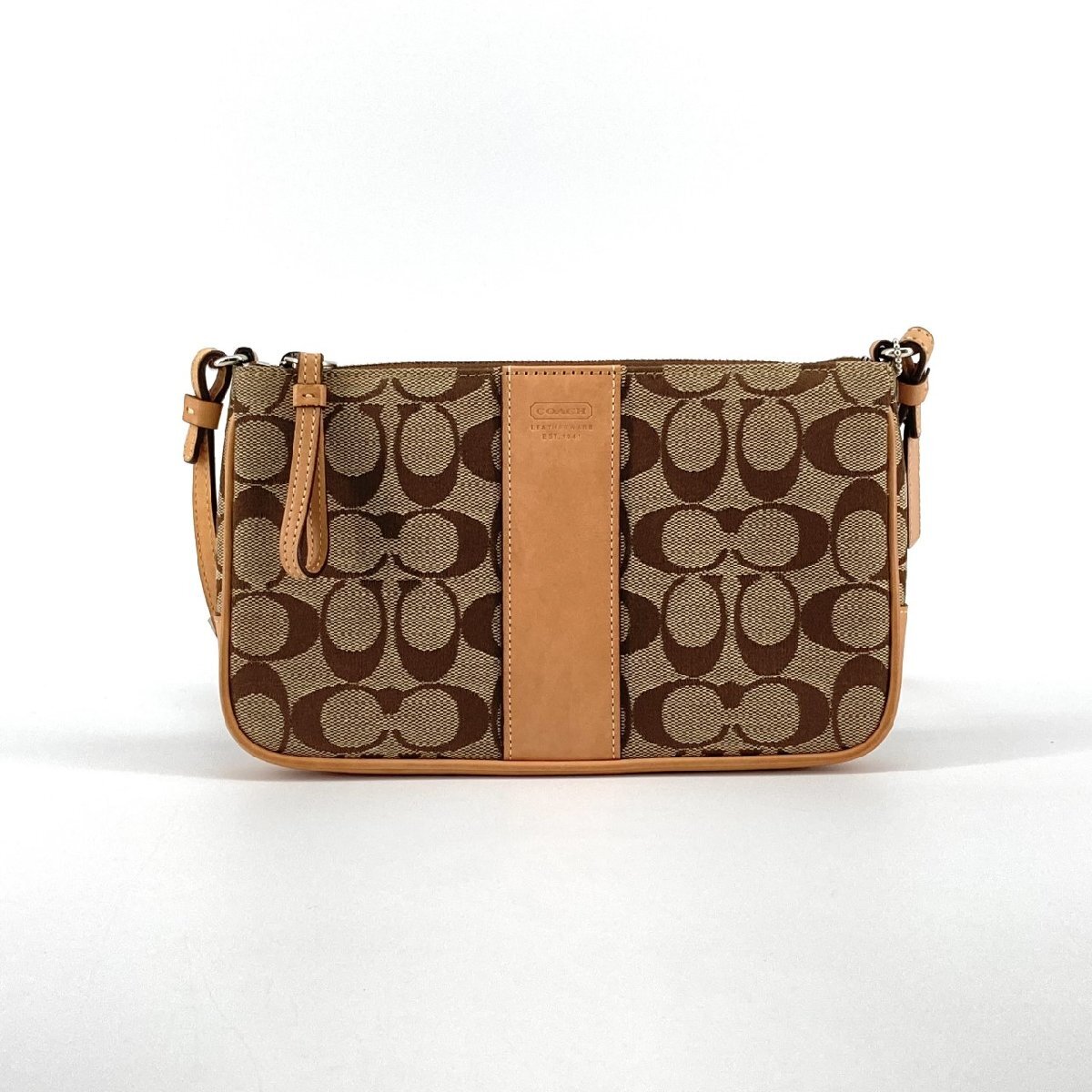 COACH シグネチャー スリム 6338 ショルダーバッグ ベージュ