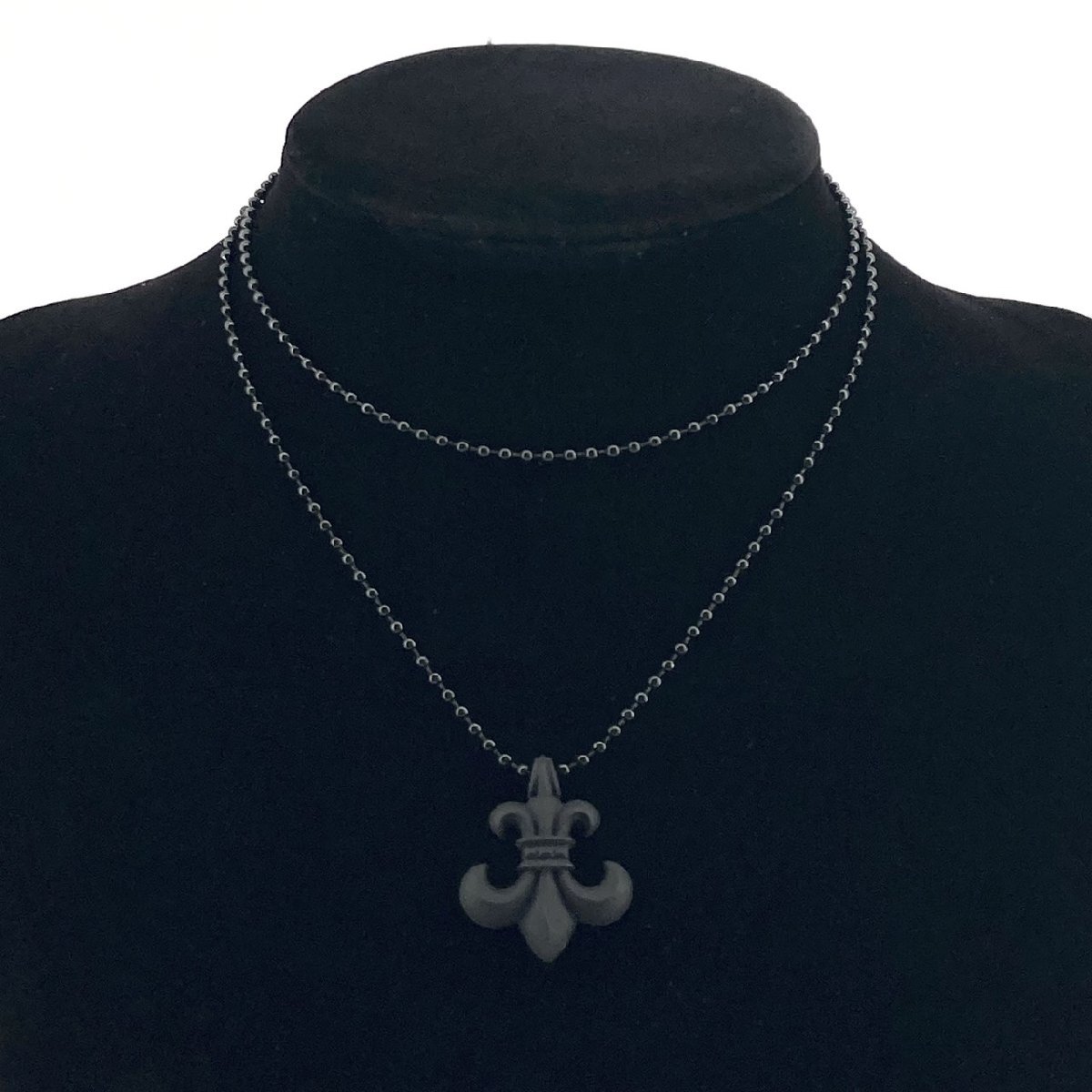 CHROME HEARTS RUBBER BS FLUER ラバーフレア シリコン ネックレス ブラック