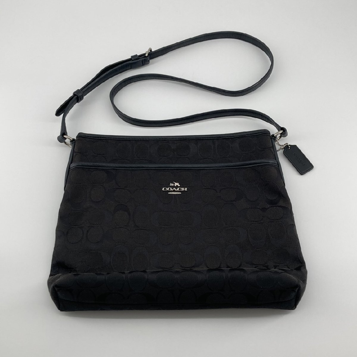 COACH シグネチャー ナイロンレザー F36378 ショルダーバッグ ブラック