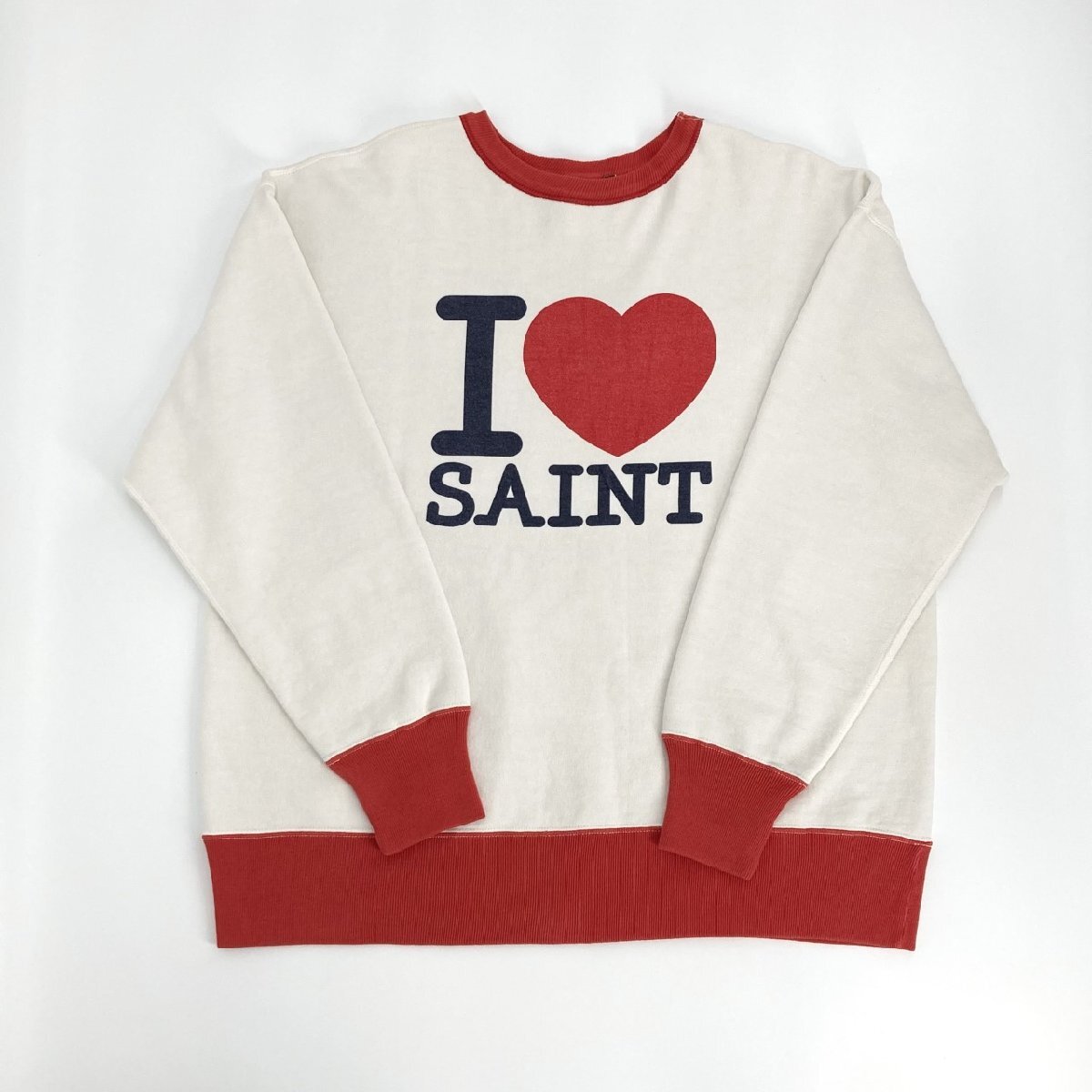 SAINT MICHAEL クルーネック　I　LOVE　SAINT SM-MK8-0000-055 スウェット ホワイト