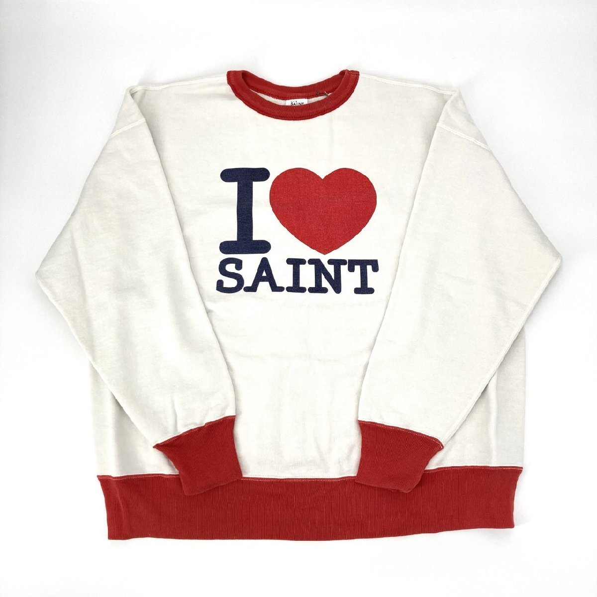 SAINT MICHAEL クルーネック　I　LOVE　SAINT SM-MK8-0000-055 スウェット ホワイト