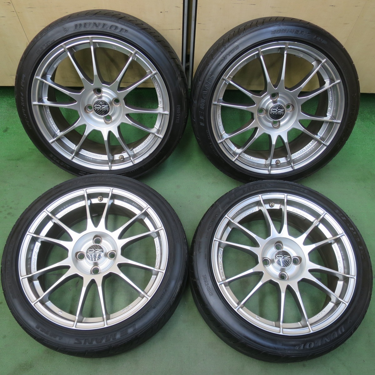 4本価格★O・Z RACING ULTRALEGGERA 205/45R17 ダンロップ LE MANS LM703 OZレーシング ウルトラレッジェーラ PCD100/4H★6032608イノ