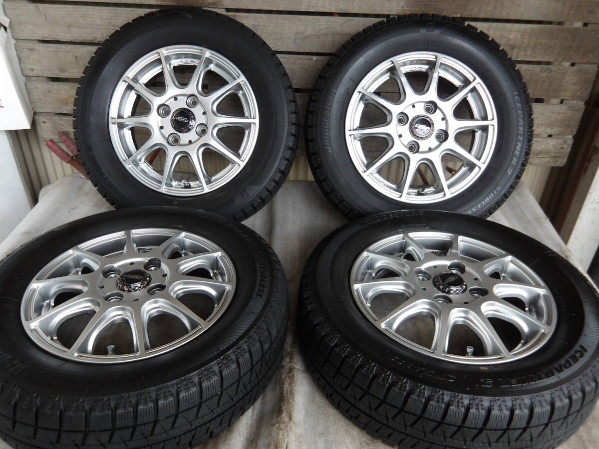 即決 CROSS SPEED PREMIUM 13x4.00B(+43)PCD100-4穴 165/65R13 BS スタッドレス エブリィ /40(20)【8-14842】宅配不可(福通営業所止)95017