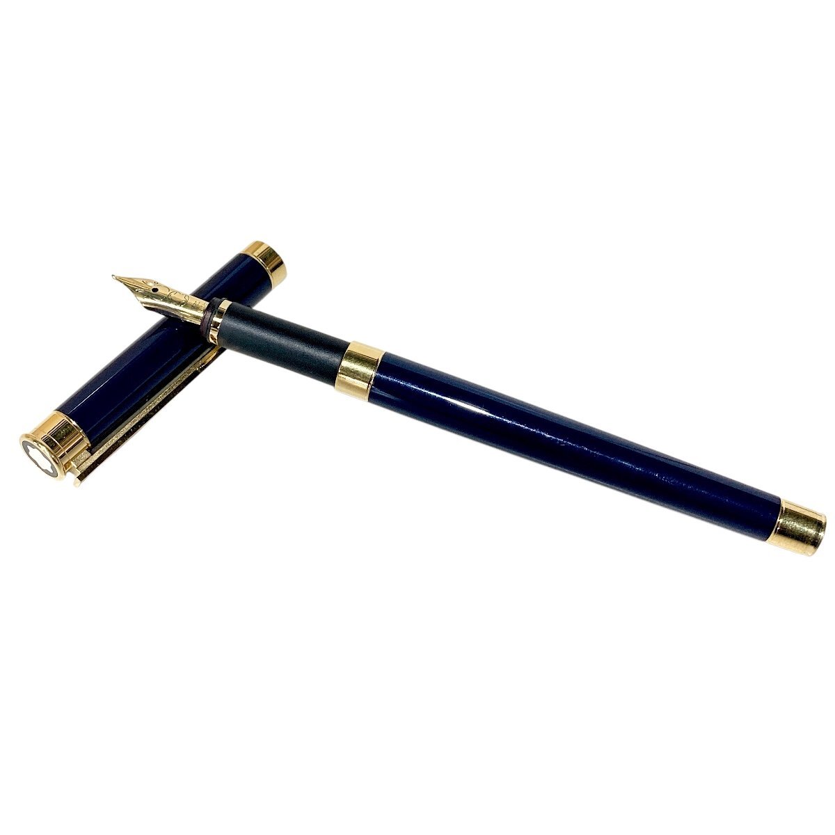 MONTBLANC　モンブラン　万年筆　文房具　筆記用具　18K-750　ネイビーブルー　ペン先　刻印あり　ジャンク品　こねこ便420　蘇や(BBY240)