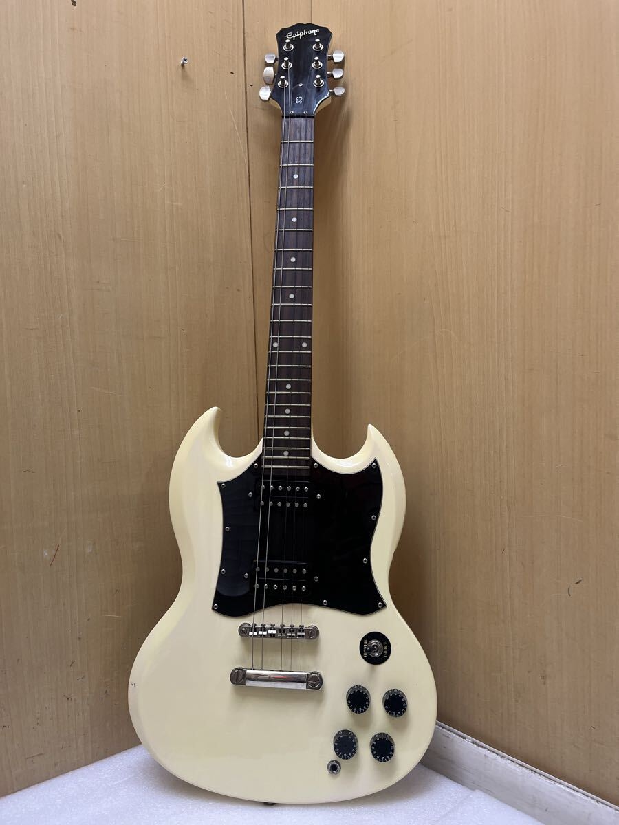 U041327 Epiphone エピフォン SG エレキギター 弦欠品あり　ソフトケース付　現状品　0704