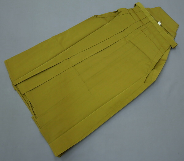 A55-15【凛々】即決 中古品 ポリエステル 男物 袴 馬乗型 灰緑 88cm