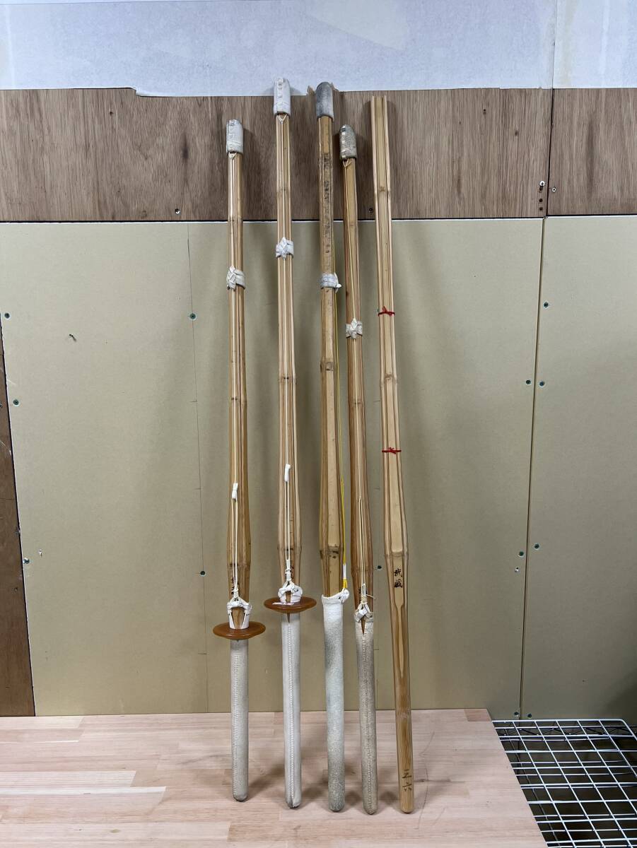 竹刀 中古品 5本まとめて 34〜36サイズ 練習用に 剣道 現状お渡し品 140サイズ発送 武道 剣術 稽古 武蔵 しない ＃2392