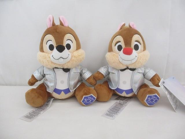【中古品】 ディズニー チップ＆デール のみ 100周年 ぬいぐるみ タグ付き グッズセット
