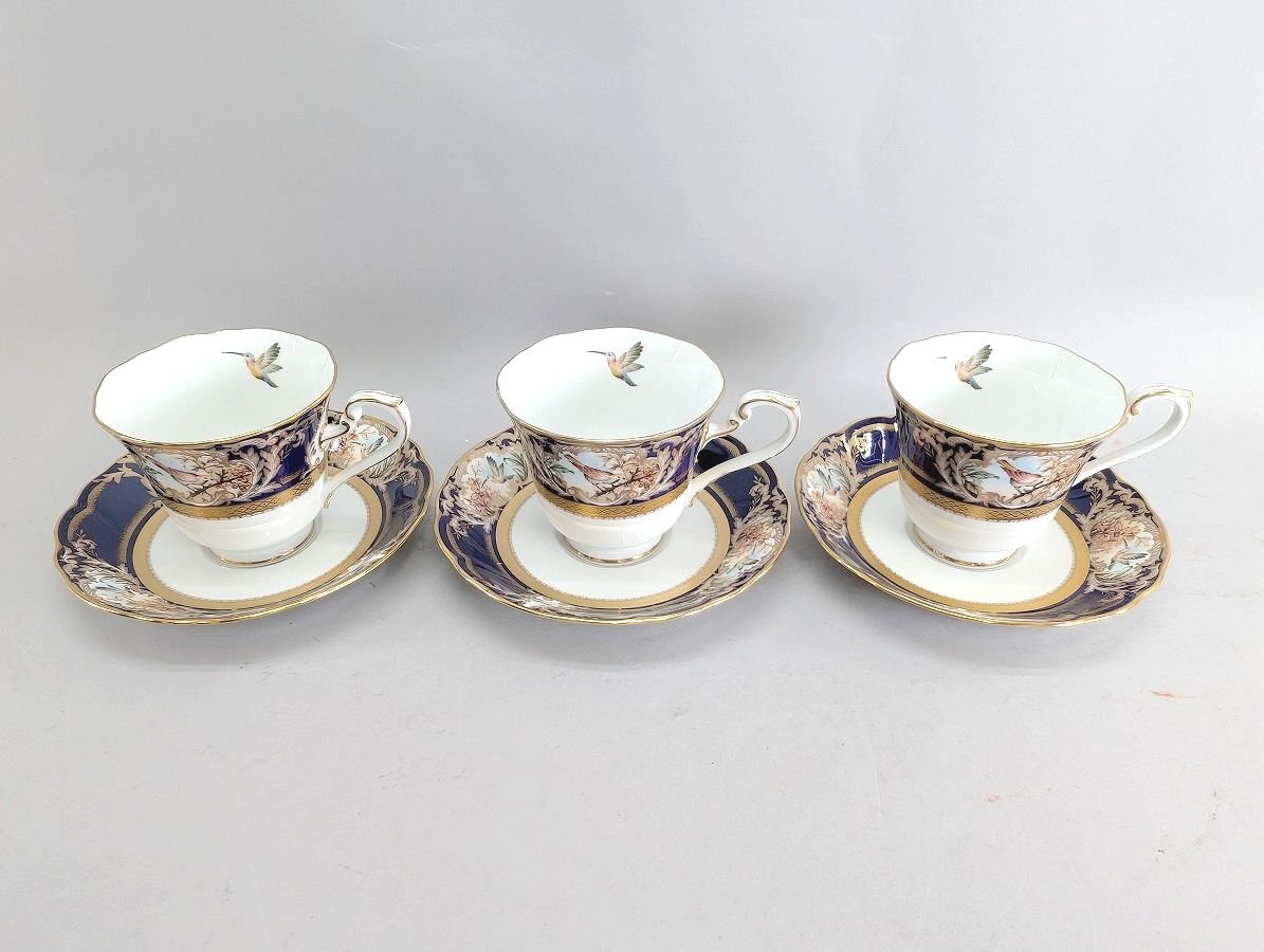 Noritake ノリタケ FOXBORO フォックスボロ カップ＆ソーサー 3客 ダイヤモンドコレクション 金彩 [01-4941