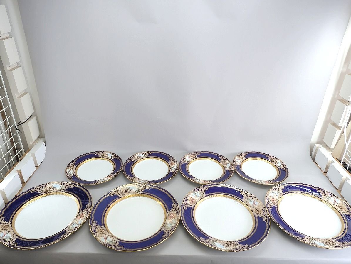 Noritake ノリタケ FOXBORO フォックスボロ プレート ダイヤモンドコレクション 金彩 2種 合計8枚 中古品[01-4942
