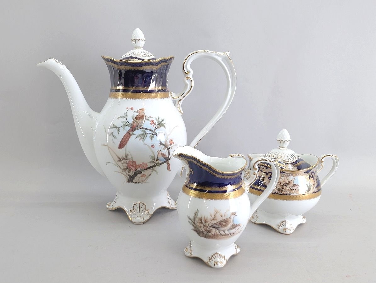 Noritake ノリタケ FOXBORO フォックスボロ シュガーポット クリーマー コーヒーポット ダイヤモンドコレクション 金彩 [01-4940