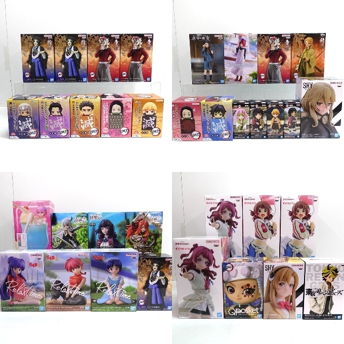 065H421★【未開封品】プライズ フィギュア 大量 まとめ セット ① 鬼滅の刃/リゼロ/片田舎のおっさん剣聖になる/らんま/学マス 他