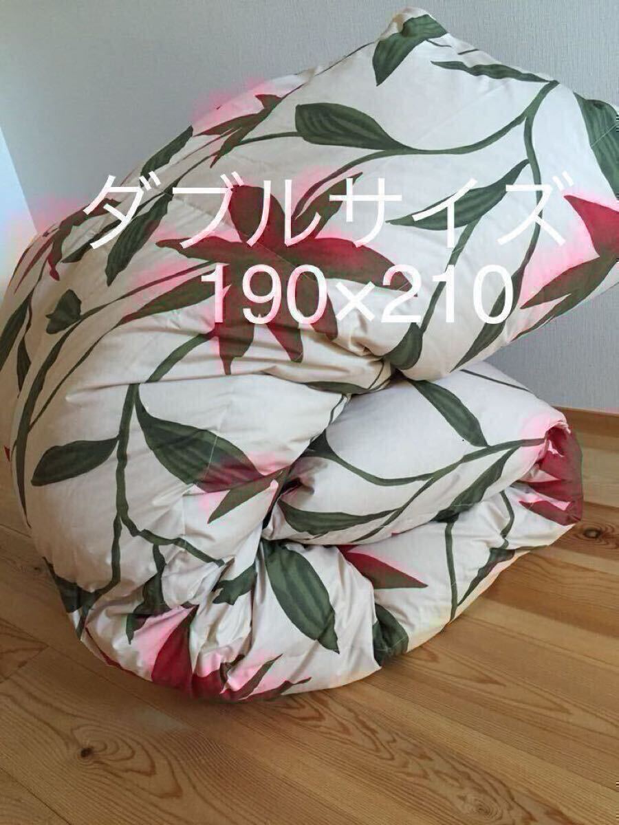 冬用 新品【シビラ】羽毛布団（190×210）ダブル（フローレス）ベージュ 【タオルケット ダウンケット シビラ掛カバー 枕出品中】