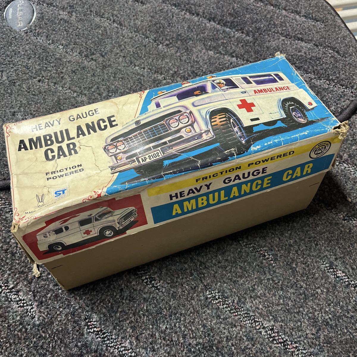 【箱のみ】HEAVY GAUGE AMBULANCE CAR フリクションパワード 救急車 絶版 当時物 USA