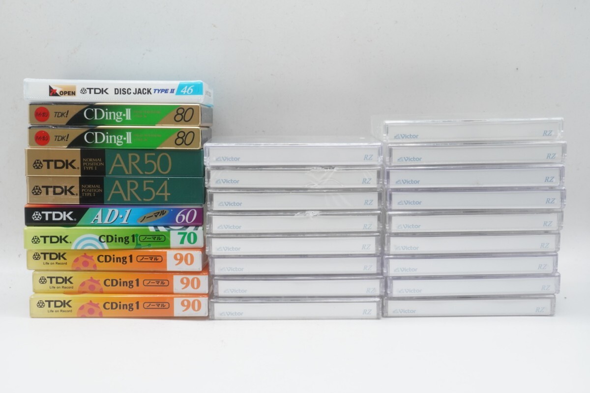 カセットテープ ハイポジ TDK 3巻,ノーマル TDK 7巻,ビクター(Victor) 17巻 合計27巻 未使用,未開封品