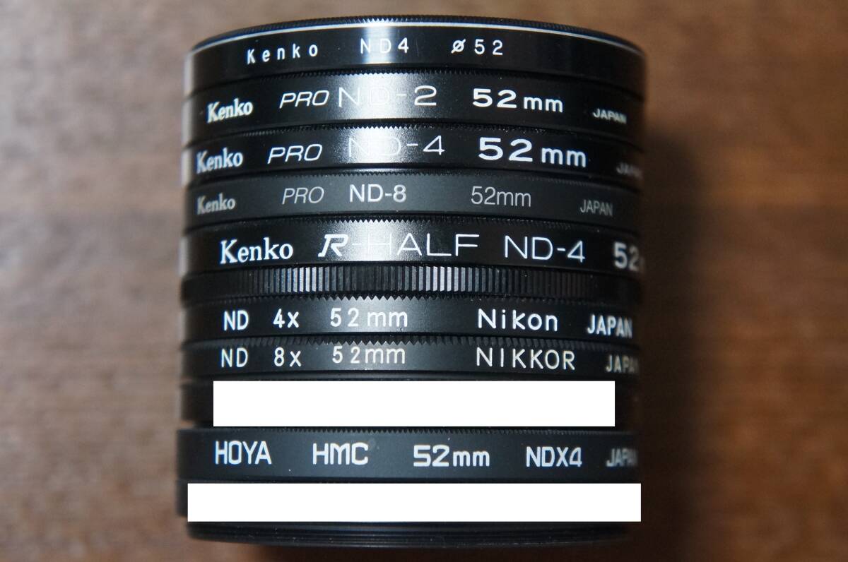 ◆説明必読◆【480円/枚】[52mm] Kenko Nikon等 (PRO) ND2 ND4 ND8 減光フィルター