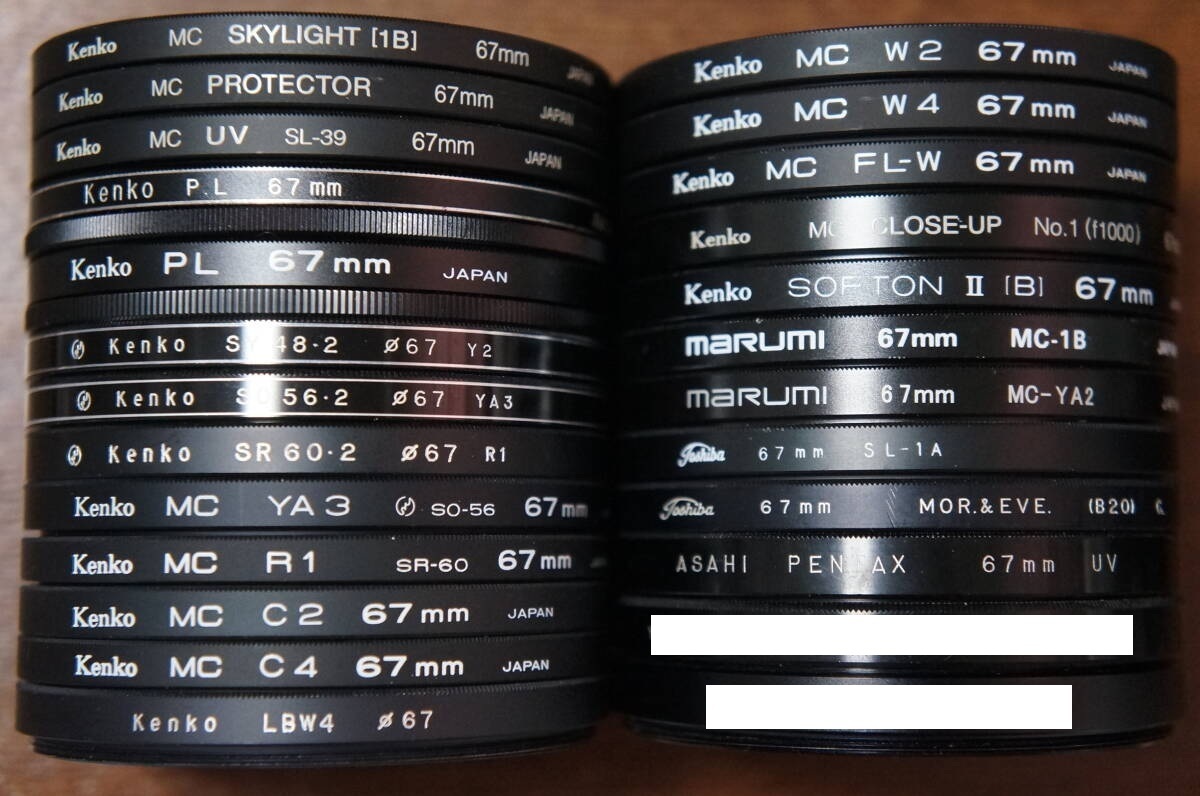 ◆説明必読◆【480円/枚】[67mm] Kenko PENTAX等 PROTECTOR カラー等 中古実用フィルター