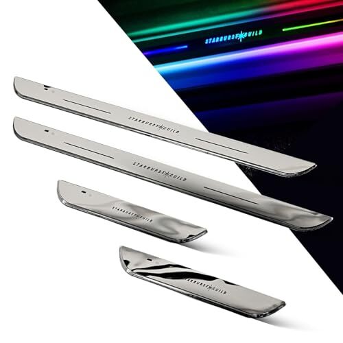 スターバーストギルド スカッフプレート 光る LED キッキング ステップガーニッシュ USB充電 配線不要 マグネット(002)