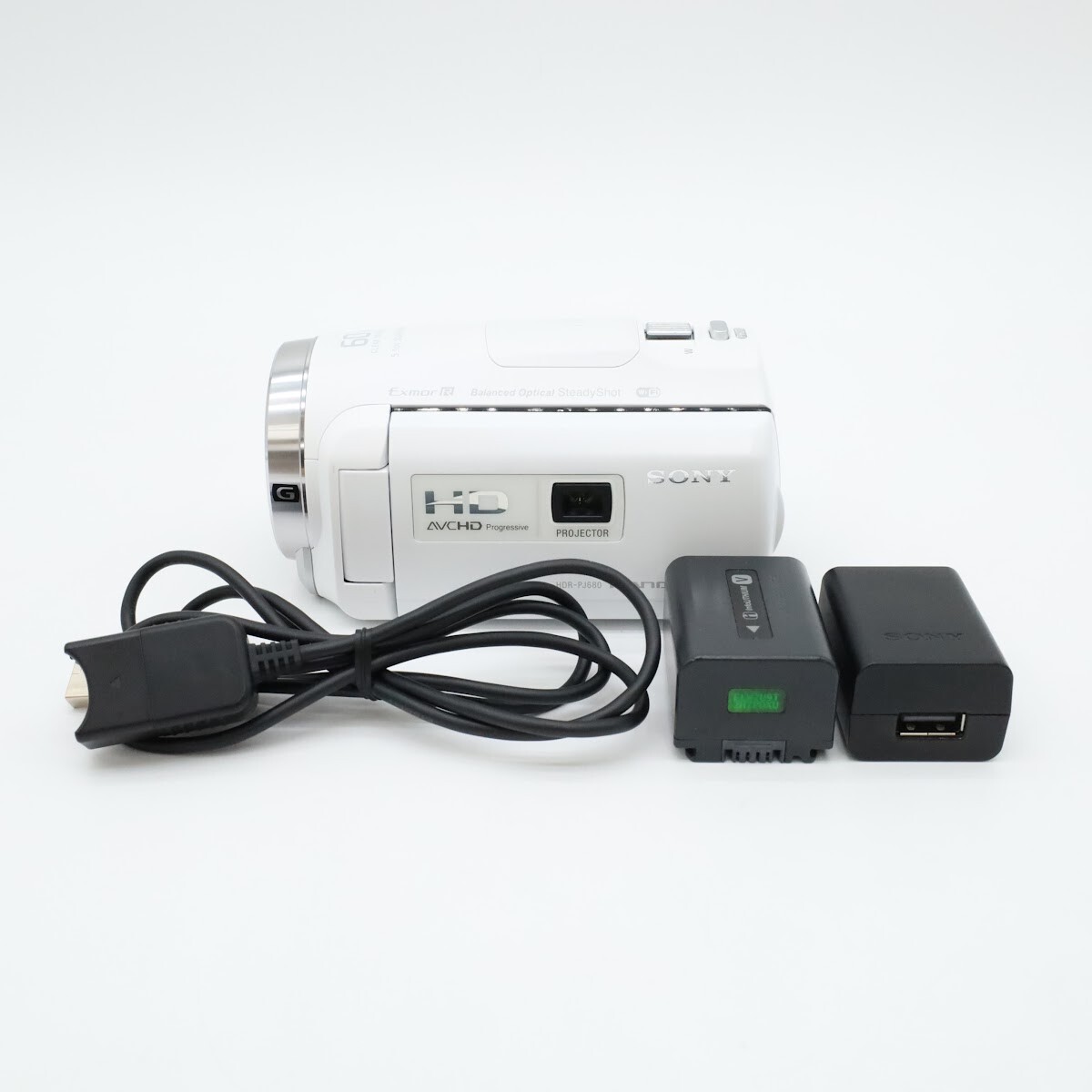 ★美品★ SONY Handycam HDR-PJ680 ホワイト ソニー ビデオカメラ #00563 #90002