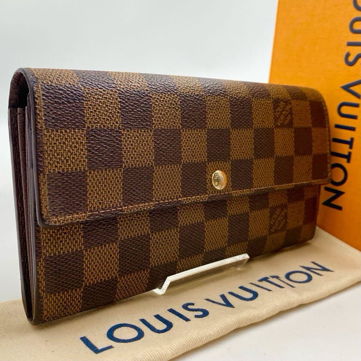 【極美品】LOUIS VUITTON ルイ　ヴィトン ポルトフォイユ　サラ　ダミエ　長財布 カード入れ　二つ折り財布　ユニセックス　478