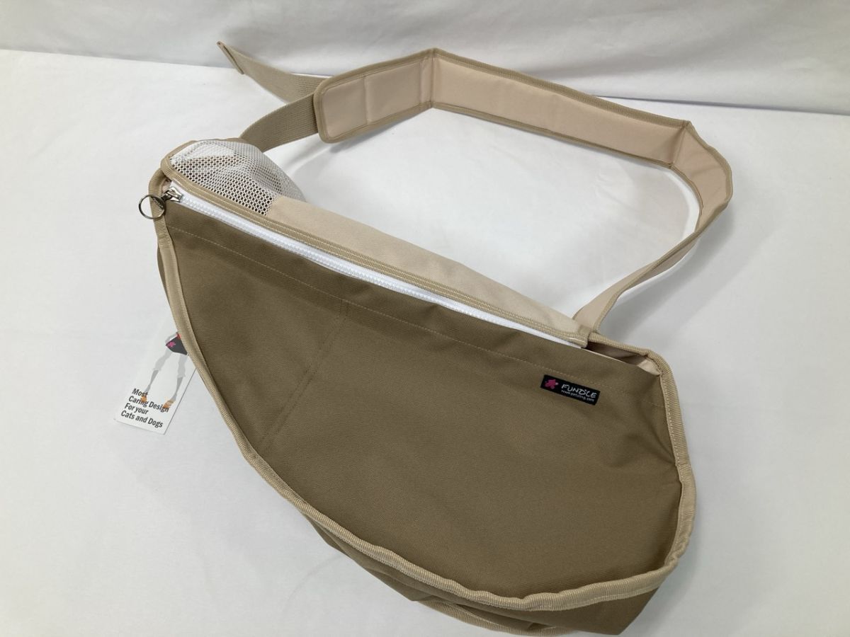 ・【未使用品】 FUNDLE ペット用キャリーバック ペットスリング ブラウン Lサイズ