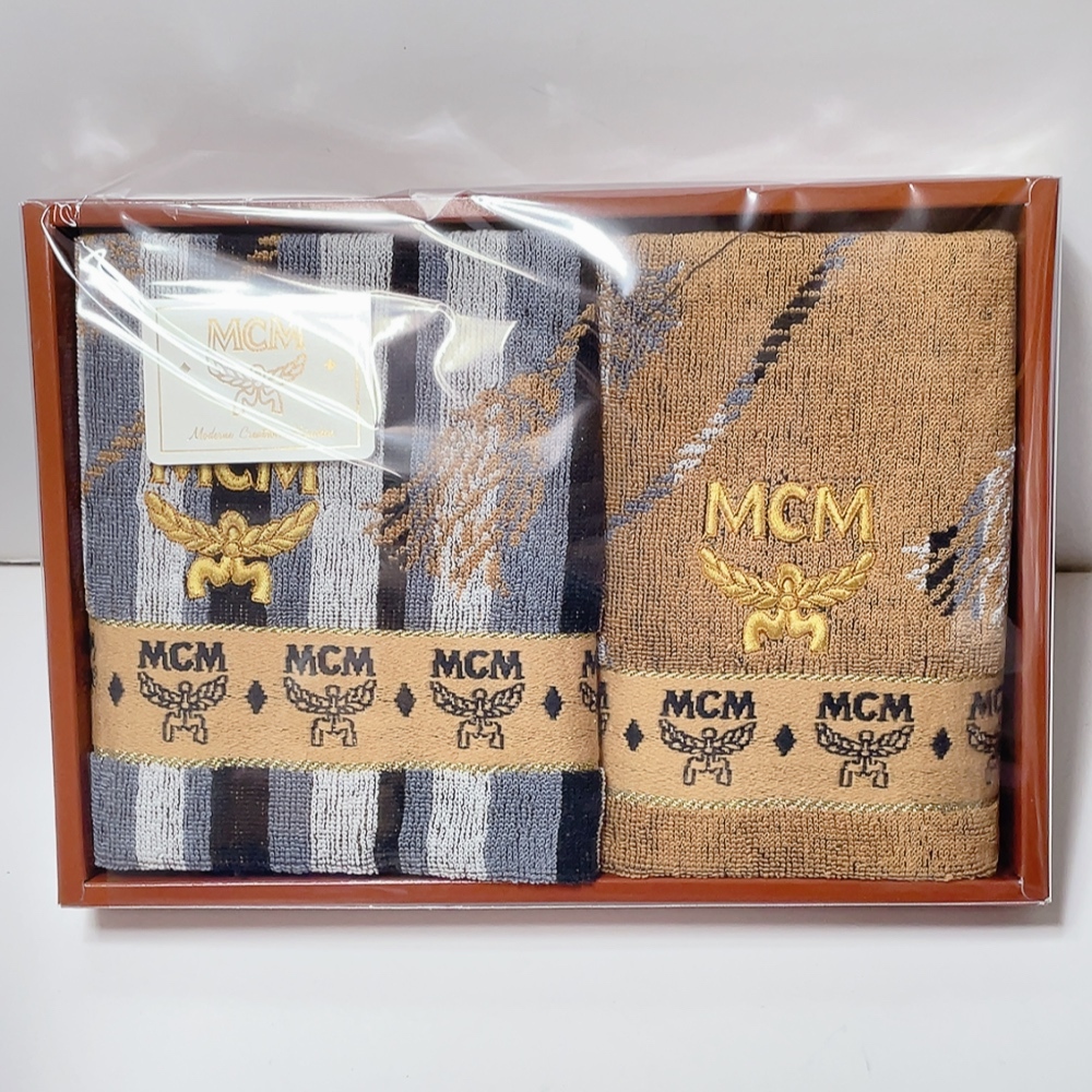 送料無料 即決 未使用 保管品★MCM タオルセット フェイスタオル2枚 エムシーエム ※箱無し発送 a