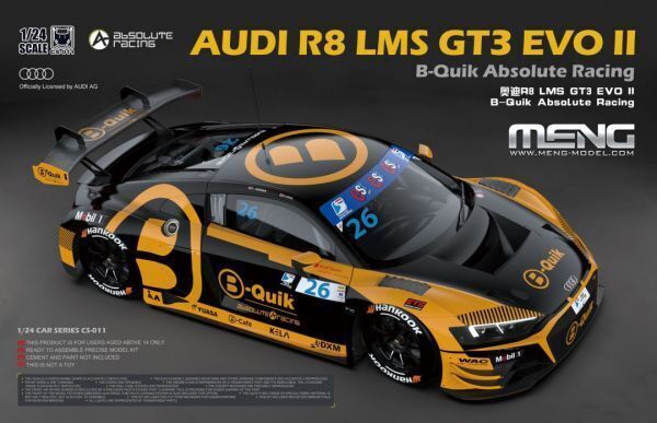 MENG 1/24 CS-011 アウディ R8 LMS GT3 EVO II B-Quik Absolute Racing