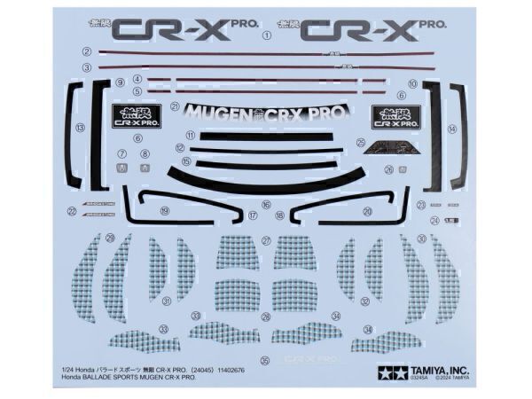 タミヤ 1/24 Honda バラード スポーツ 無限 CR-X PRO. デカールのみ
