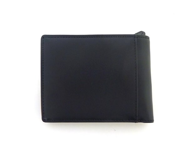 1円スタート Bluesay 財布 メンズ 2つ折り 栃木レザー 本革 質感 上品 高級感 大容量 カード収納可能 片手開閉可能 ブラック A14413/BP