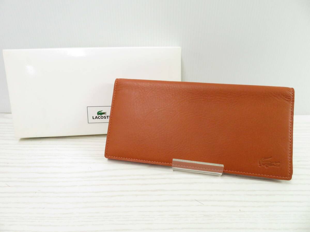 mf63) LACOSTE ラコステロングウォレット 二つ折り長財布 メンズ 小銭入れあり
