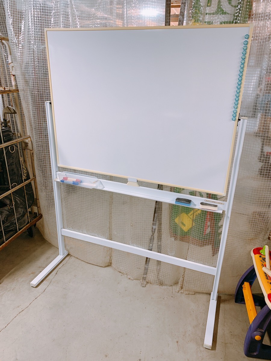 中古 ホワイトボード ※キャスターなし 片面仕様（幅120cm 高さ90cm) ホワイト ボード 会議 オフィス 塾 イベント 茨城県 0708か2 K 家G