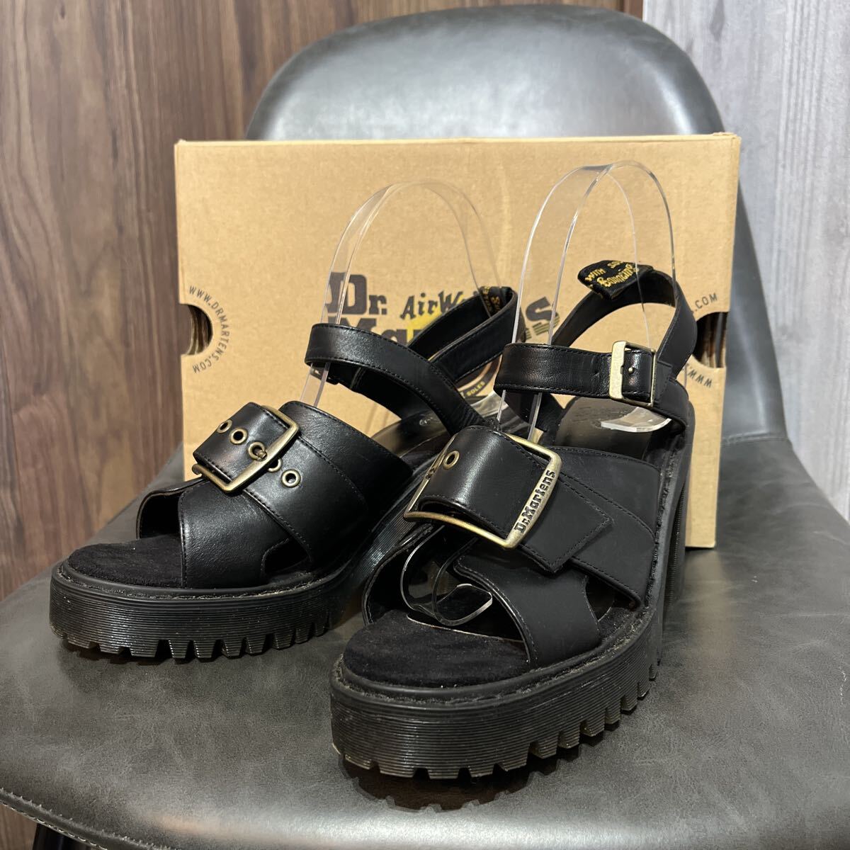 美品 Dr Martens ドクターマーチン　レディース　ヒールサンダル ブラック　GRANIK UK5