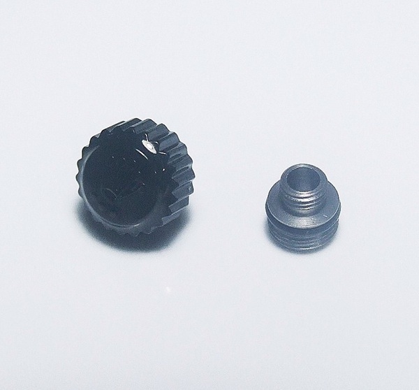 ■ 時計店片付け物 ■ ７ｍｍ リューズ・チューブのセット ★ パッキン内蔵・ブラック ◆ スプリング式 ◆ 腕時計修理用部品 ■