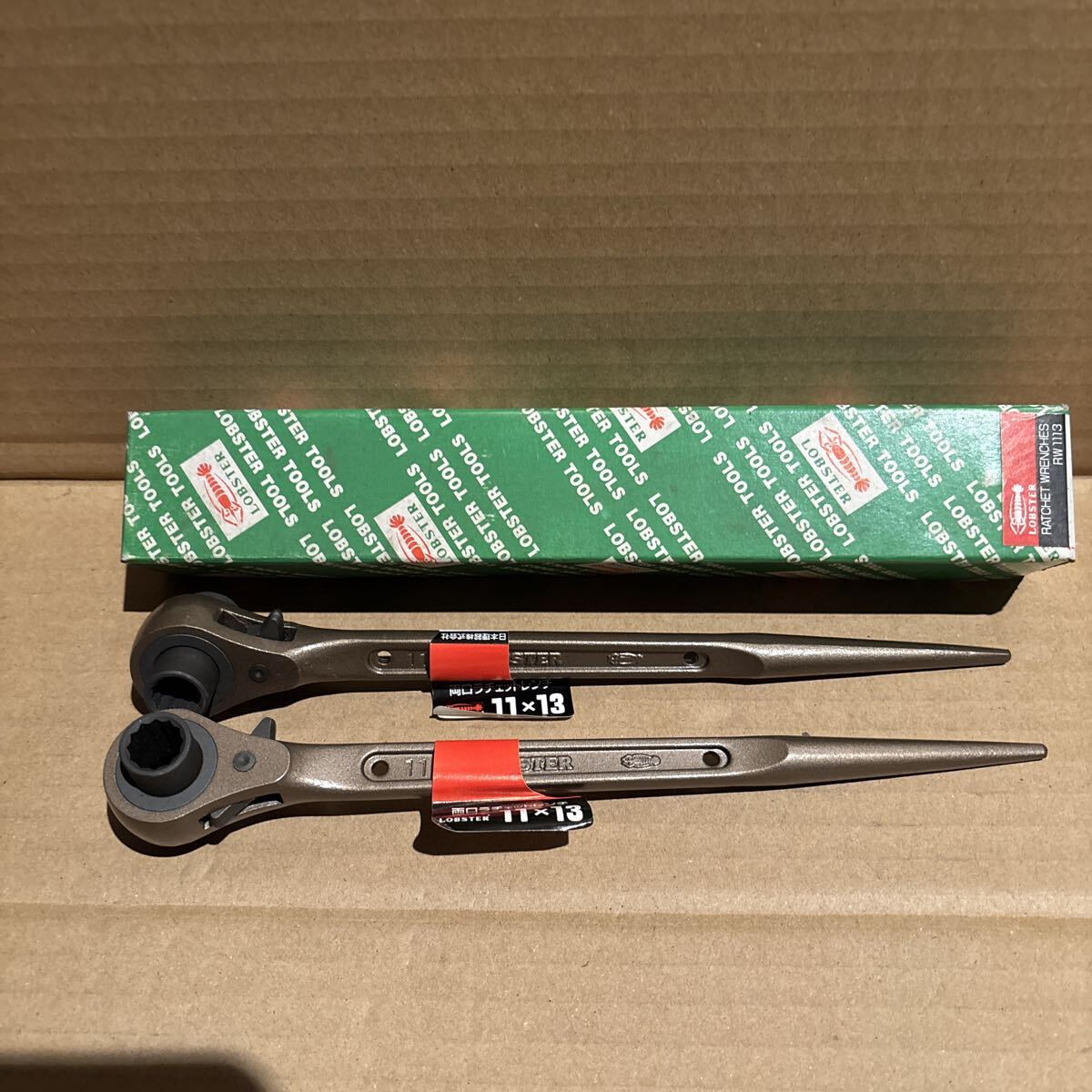 １箱２本入　ロブテックス 両口ラチェットレンチ シノ付 RW1113