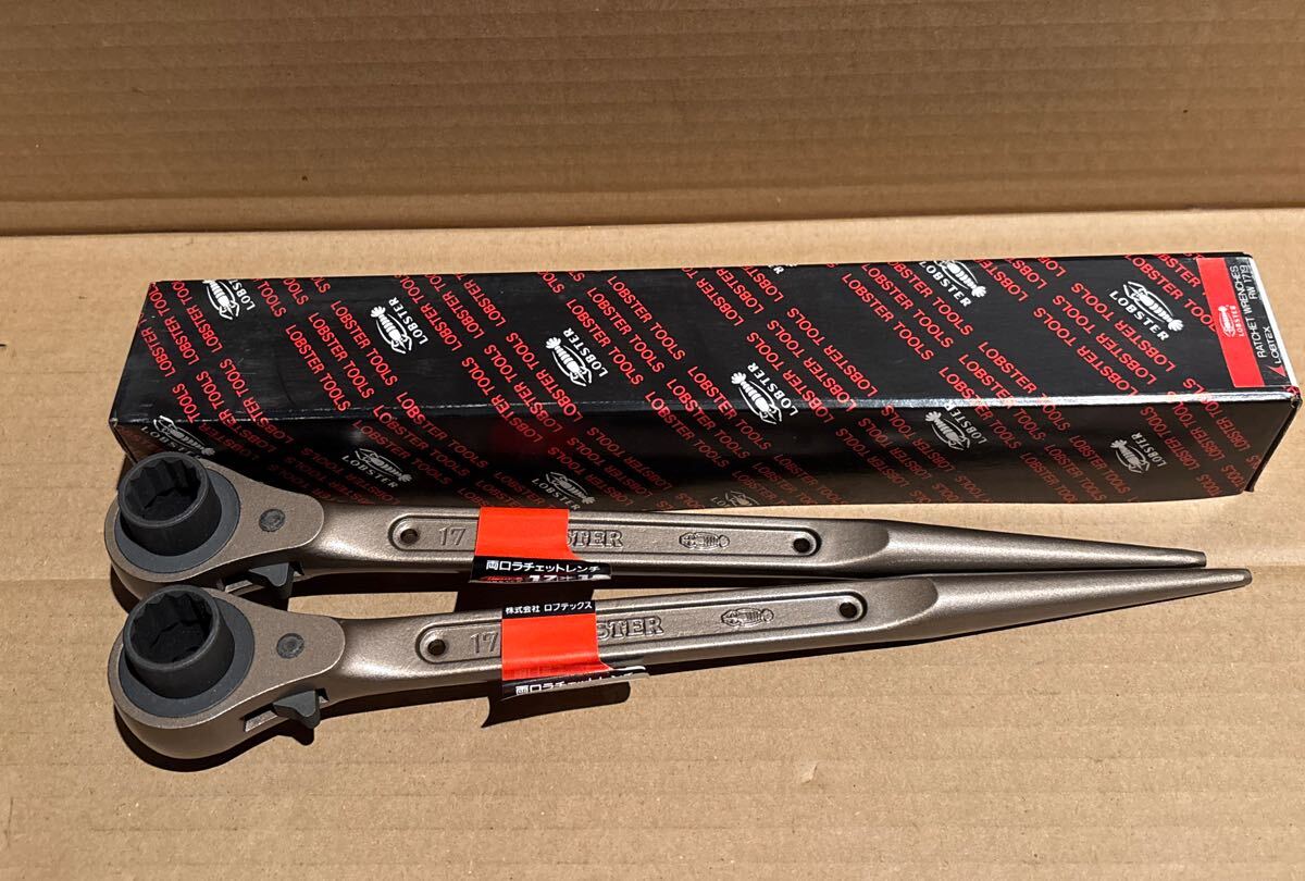 １箱２本入 ロブテックス 両口ラチェットレンチ シノ付 RW1719