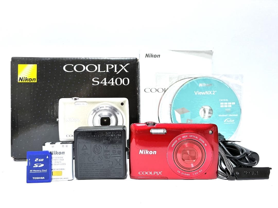 ■ 美品・付属品完備 ■ ニコン　Nikon COOLPIX S4400 レッド 《動作確認済》#415-28JY26-Y