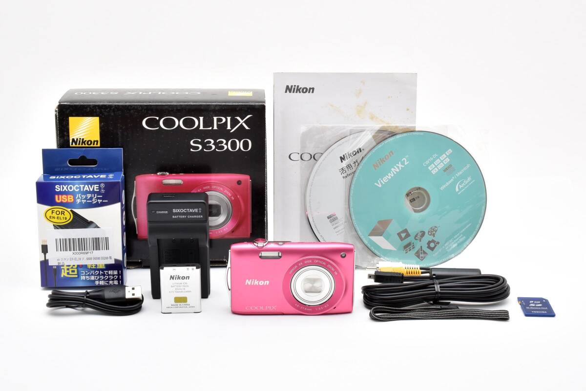 ■ 極美品 ■ ニコン　Nikon COOLPIX S3300 ストロベリーピンク 《動作確認済》#001-21JY26-YF