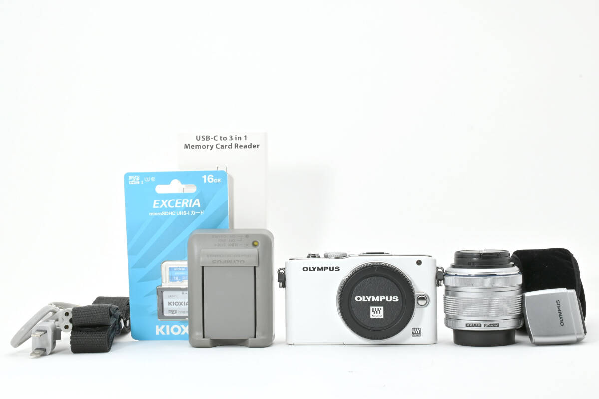 ■ 美品・スマホ転送セット付き ■ オリンパス　OLYMPUS PEN Lite E-PL3 + M.ZUIKO DIGITAL 14-42mm F3.5-5.6 II R #102-25JY26-Y