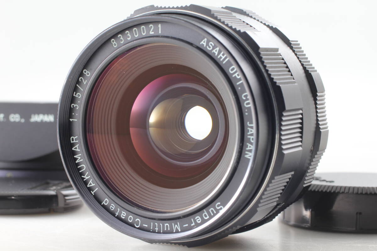 【美品】PENTAX Super-Multi-Coated TAKUMAR 28mm F3.5 M42 広角単焦点レンズ 動作良好 EF-2271