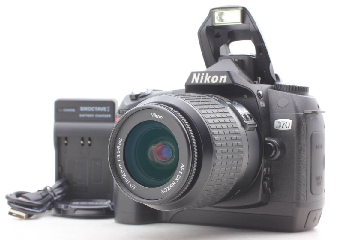 【美品】Nikon D70 AF-S DX 18-55mm レンズセット ショット数28,380回 動作良好 EF-2289