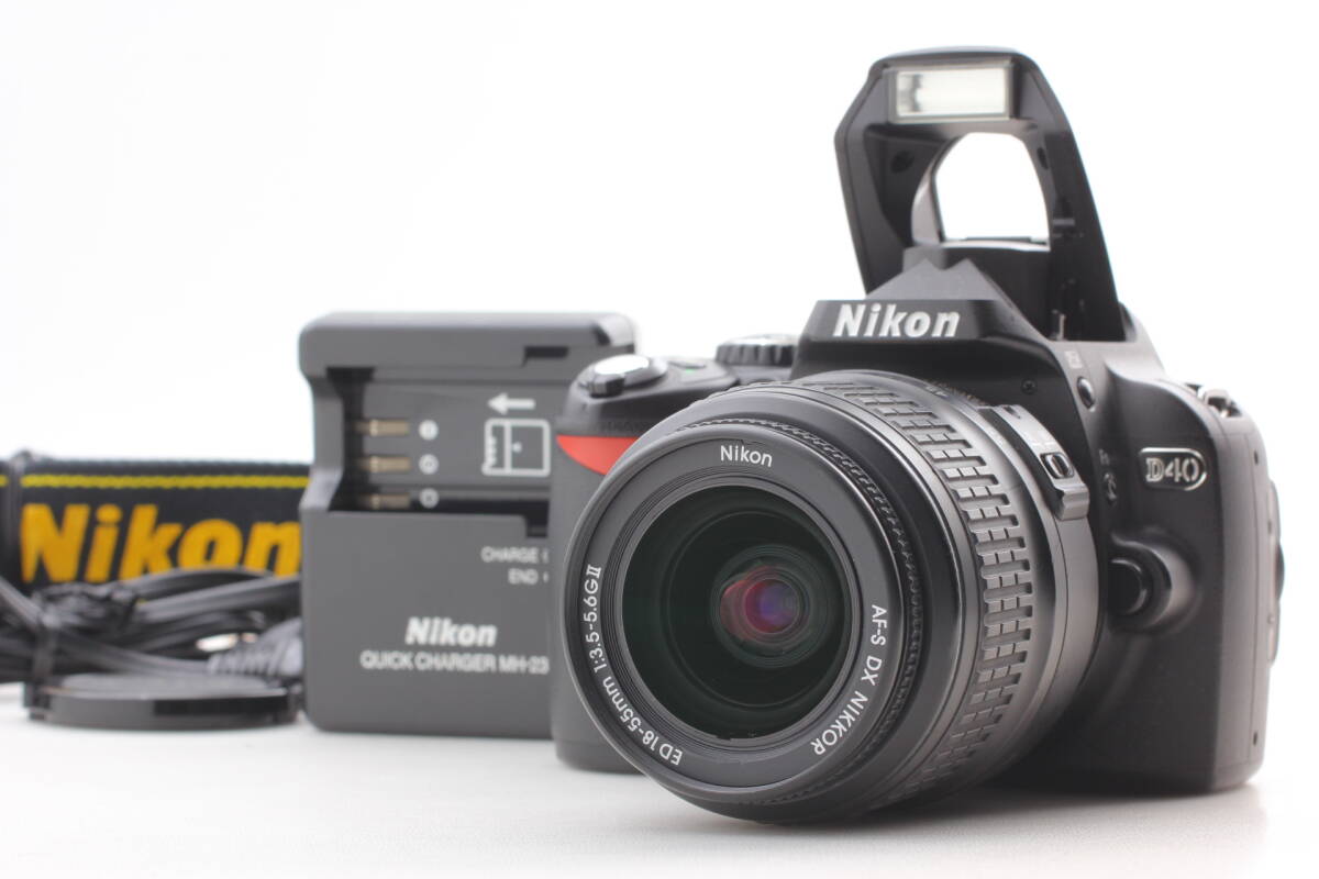 【美品】ショット数8,498回 Nikon ニコン D40 AF-S DX 18-55mm F3.5-5.6G II レンズセット 動作良好 EF-2296