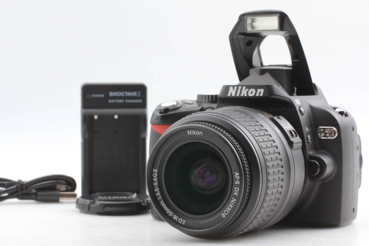【美品】Nikon D60 AF-S DX NIKKOR 18-55mm レンズセット ショット数2,597回 動作良好 EF-2320